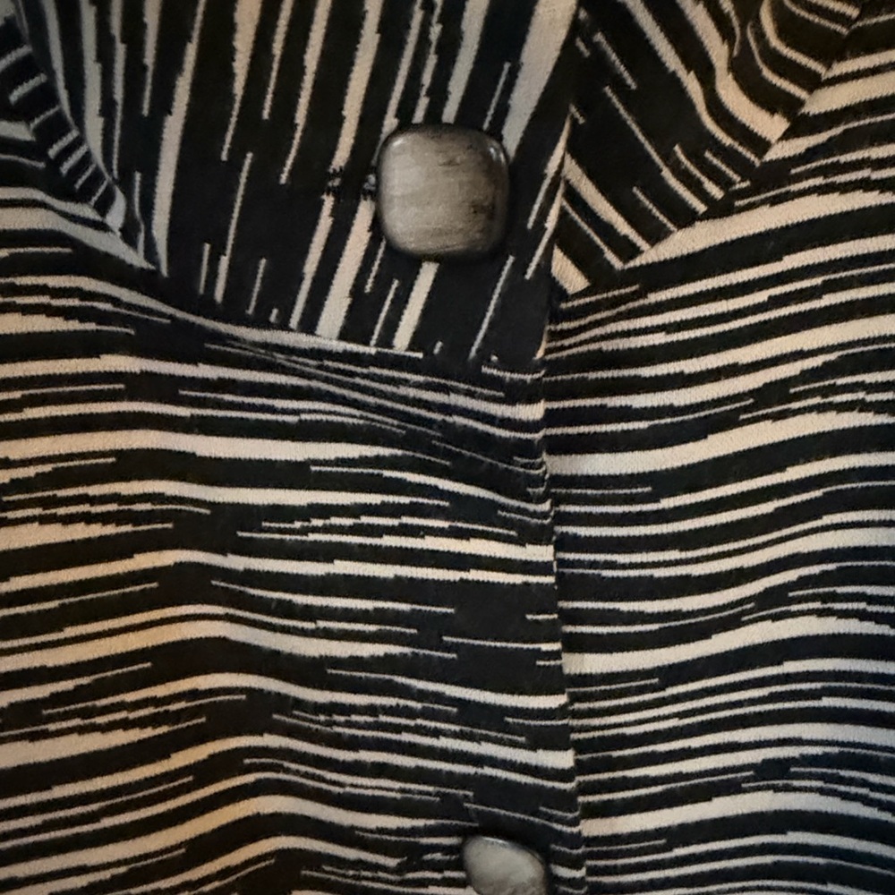 Trina Turk Striped Black and White Women's Jacket - Picture 4 of 6